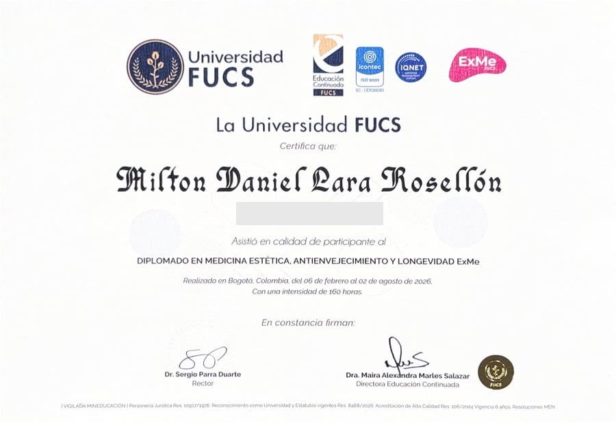 Diplomado en medicina estética, antienvejecimiento y longevidad, Universidad FUCS